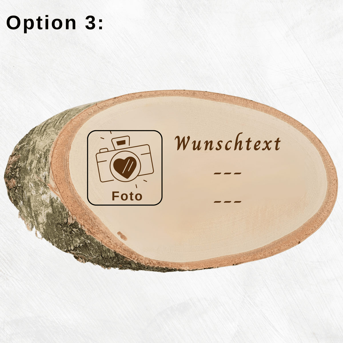 Fotogravur auf echter Baumscheibe zur Silberhochzeit | persönlicher Widmung | Geschenk Hochzeitstag | Jahrestag | Valentinstag