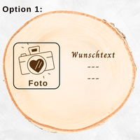 Fotogravur auf echter Baumscheibe zur Silberhochzeit | persönlicher Widmung | Geschenk Hochzeitstag | Jahrestag | Valentinstag